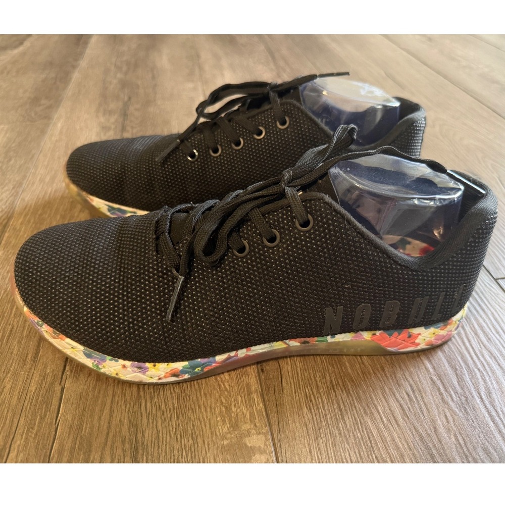 NOBULL Black Impact Daisy Floral Trainer Sneakers Womens 12.5 Mens 11